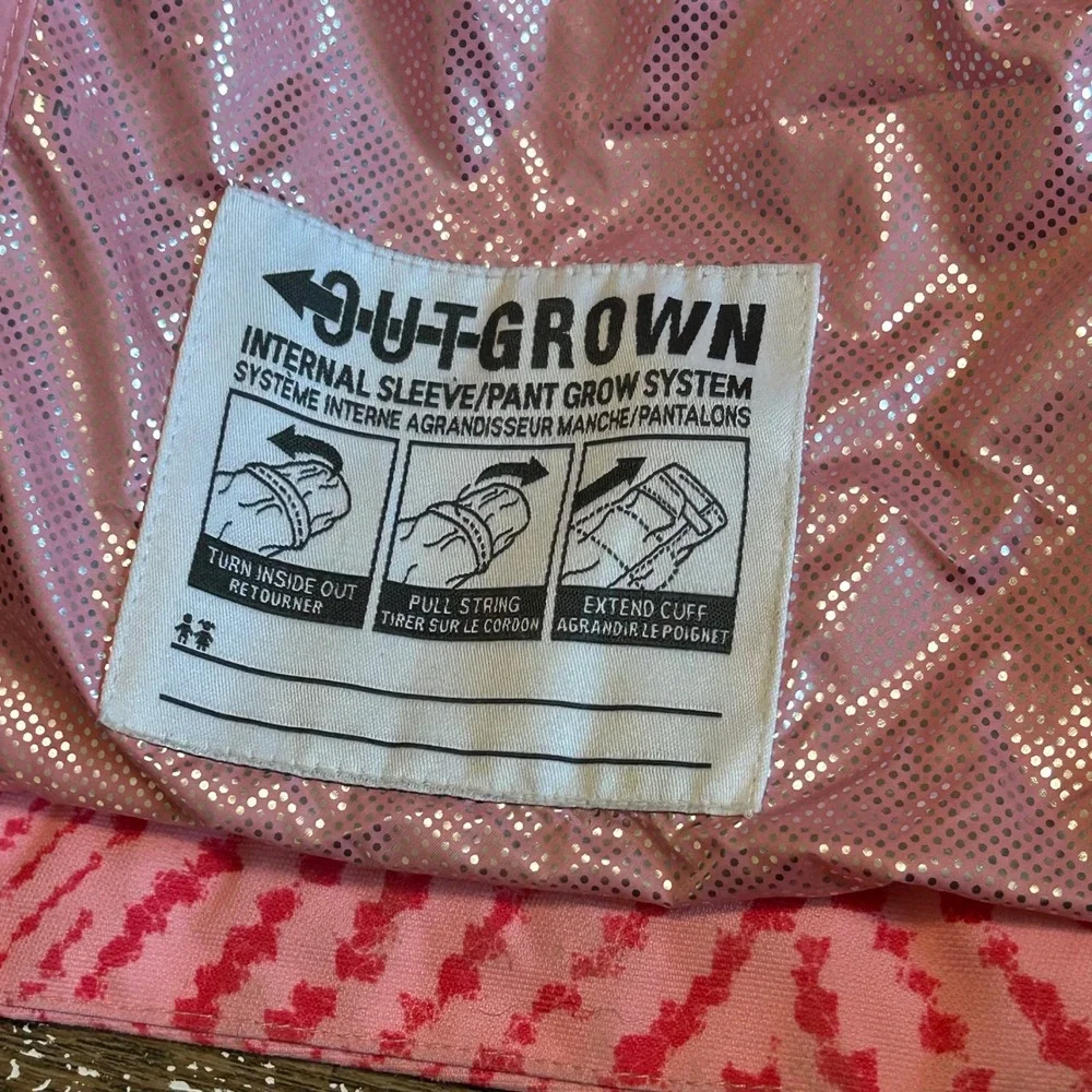 Columbia Girls Pink Chevron 3-in-1 Interchange Jacket Omni-Heat Small